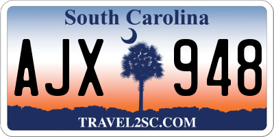 SC license plate AJX948
