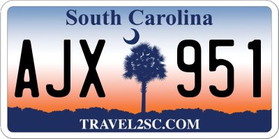 SC license plate AJX951