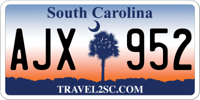 SC license plate AJX952