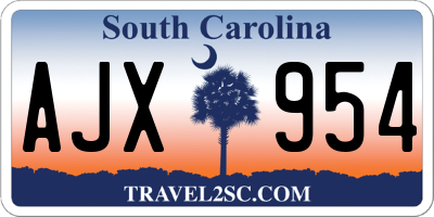 SC license plate AJX954