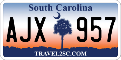 SC license plate AJX957