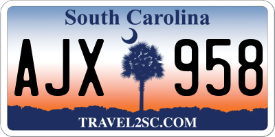SC license plate AJX958