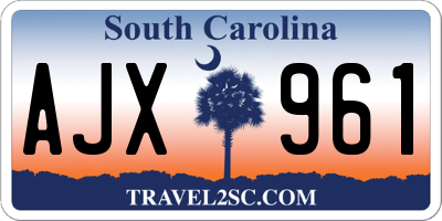 SC license plate AJX961