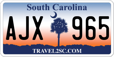 SC license plate AJX965