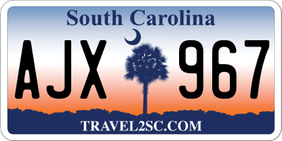 SC license plate AJX967