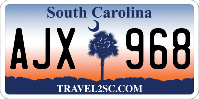 SC license plate AJX968