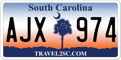 SC license plate AJX974