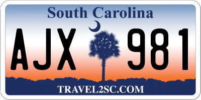 SC license plate AJX981