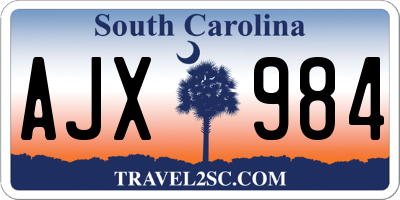 SC license plate AJX984