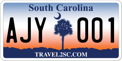 SC license plate AJY001