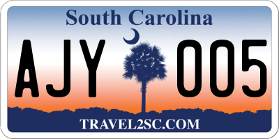 SC license plate AJY005