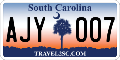 SC license plate AJY007
