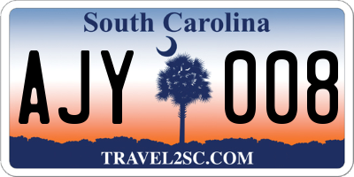 SC license plate AJY008
