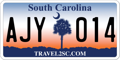 SC license plate AJY014