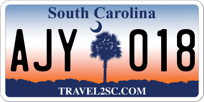 SC license plate AJY018