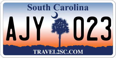 SC license plate AJY023