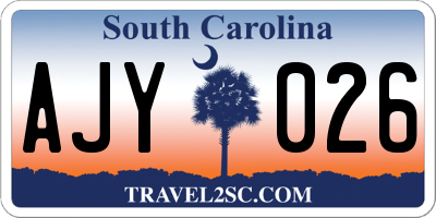 SC license plate AJY026