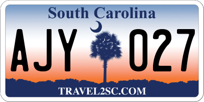 SC license plate AJY027