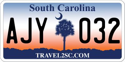 SC license plate AJY032