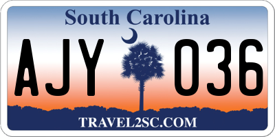 SC license plate AJY036