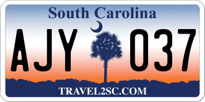 SC license plate AJY037