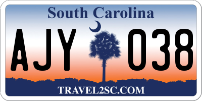 SC license plate AJY038