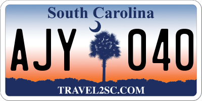 SC license plate AJY040
