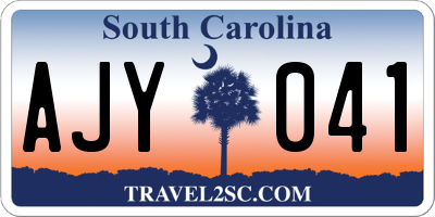 SC license plate AJY041