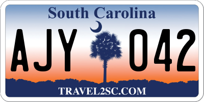 SC license plate AJY042