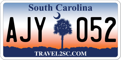 SC license plate AJY052