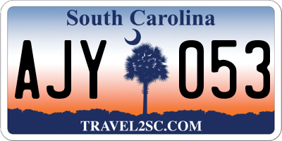 SC license plate AJY053
