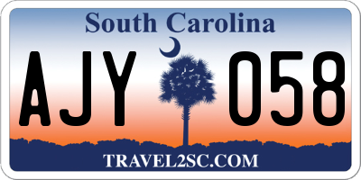 SC license plate AJY058