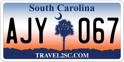 SC license plate AJY067