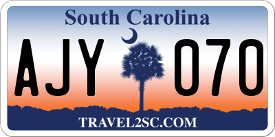 SC license plate AJY070