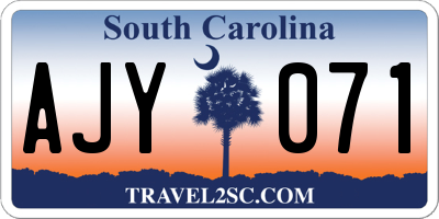 SC license plate AJY071