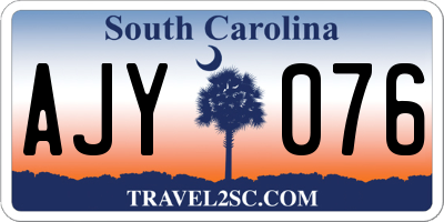 SC license plate AJY076