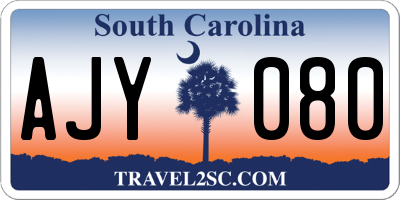 SC license plate AJY080