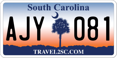 SC license plate AJY081