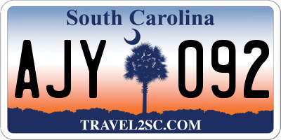 SC license plate AJY092