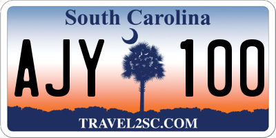 SC license plate AJY100