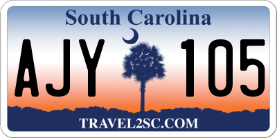 SC license plate AJY105