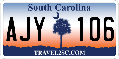 SC license plate AJY106
