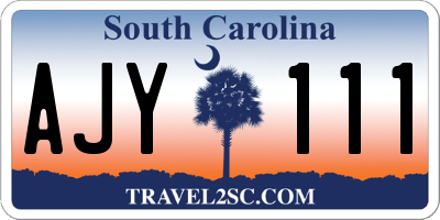 SC license plate AJY111
