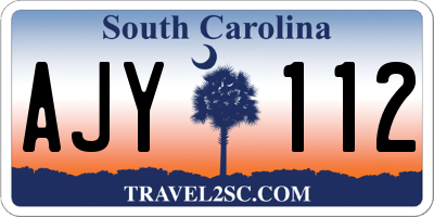 SC license plate AJY112