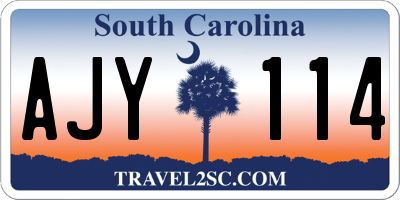 SC license plate AJY114