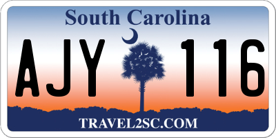 SC license plate AJY116