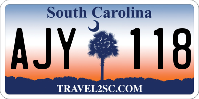 SC license plate AJY118