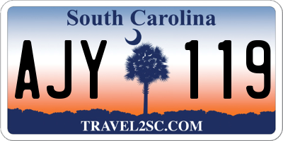 SC license plate AJY119