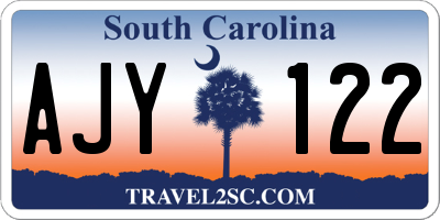 SC license plate AJY122