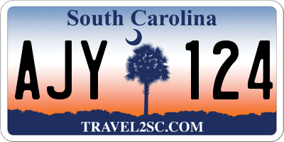 SC license plate AJY124
